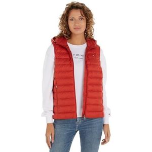 Tommy Hilfiger Lw Global Stripe gewatteerd vest voor dames, Rood (Terra Red)