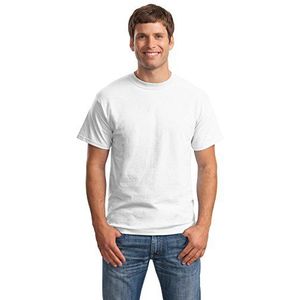 Hanes Beefy T-shirt voor heren, korte mouwen, 2 stuks, Wit.