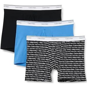 Calvin Klein Boxer Brief 3 Pk 000np2766a boxershorts voor heren, Zwart (zwart/gewikkeld logo_zwart/regatta), XL