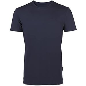 HRM Luxe heren T-shirt met ronde hals, hoogwaardig T-shirt, ronde hals van 100% biologisch katoen, basic T-shirt wasbaar tot 60 °C, hoogwaardige en duurzame herenkleding, marineblauw, S, Navy Blauw