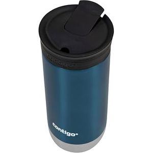 Contigo Huron 2.0 Snapseal Thermosbeker, reisbeker van roestvrij staal, lekvrije beker, koffiemok om mee te nemen met gemakkelijk te reinigen BPA-vrij deksel, bosbessenkleur, 470 ml