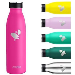 AORIN Thermosfles 350 ml / 500 ml / 750 ml thermosfles BPA-vrij 18/8 roestvrij staal, dubbelwandige fles met kleine mond, thermosfles voor school, sport, fiets, camping, gym