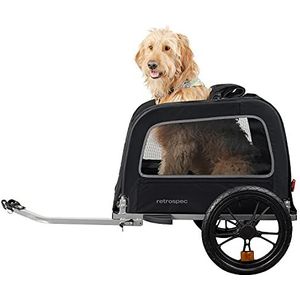 Retrospec Rover Hauler Fietskar voor huisdieren, fietsendrager voor kleine en middelgrote honden, opvouwbaar frame met 40,6 cm wielen, antislip bodem en binnenlijn