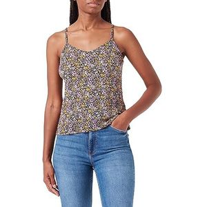 Vero Moda Vmjeasy Singlet Top Jrs Femme, Noir/Aop : jaune rayonnant, XS