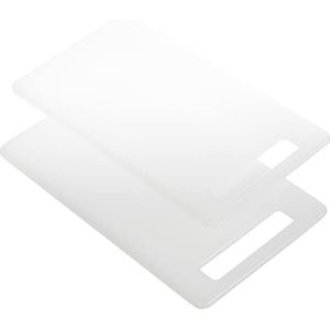 Zeller snijplank - 2x - wit - kunststof - rechthoekig - Snijplanken set