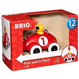 Brio - 30226 - Push & Go racewagen rood - Premier Age speelgoed - Stimuleert de motoriek - Gemakkelijk te bedienen terugwrijvingssysteem - Vanaf 12 maanden