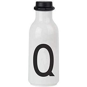 Design Letters Persoonlijke drinkfles wit (Q) | BPA-vrij | 500 ml | Tritan in Scandinavisch design | lekvrij | vaatwasmachinebestendig | verkrijgbaar van A-Z