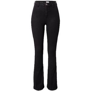 Urban Classics Dames super stretch bootcut denim broek dames, zwart.