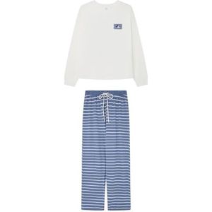 Women'secret Sailor Lange pyjama met lange mouwen, pyjamaset voor dames, ECRU