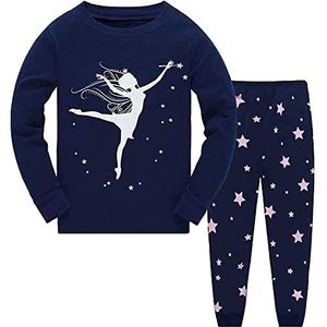Little Hand Pyjama-set met lange mouwen en cartoon-print voor meisjes, pyjama-set, danseres, 1 - 2 jaar, danseres 1