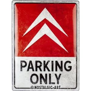 Nostalgic-Art Citroen Retro metalen bord Parking Only geschenkidee voor auto fans metaal vintage stijl 30x40 cm