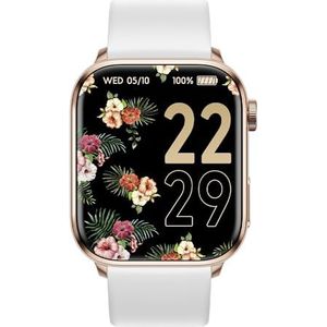 Ice-Watch - ICE Smart 2.0 Rose Gold White - Roze smartwatch met witte siliconen band voor dames (1,96 inch)