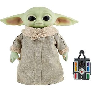 Star Wars - The Mandalorian - pluche figuur het kind levendig en met geluid - Baby Yoda – zacht lichaam - verzamelobject - 28 cm - cadeau vanaf 3 jaar, GWD87