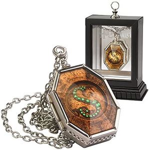 The Noble Collection Harry Potter The Horcrux Locket - 1,8 inch (4,5 cm) Locket on Chain with Wooden Display Case - Officieel gelicentieerde filmrekwisieten geschenken sieraden, Metaal