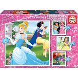 Disney Princess 4-in-1 Kinderpuzzel (12, 16, 20 en 25 stukjes)