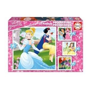 Disney Princess 4-in-1 Kinderpuzzel (12, 16, 20 en 25 stukjes)