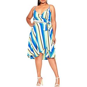 CITY CHIC Robe Elise grande taille pour femme, Rayures d'agrumes, 52/grande taille