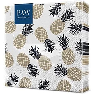 PAW 20 servetten 3-laags 33x33 cm bedrukt met kleuren op waterbasis tafeldecoratie feest verjaardag grillen