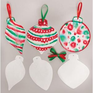 Baker Ross FX688 Kleurverstrooiingsvormen voor kerstballen, 30 stuks, papier voor kerstdecoratie