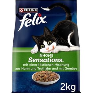 FELIX Inhome Sensations 6 x 2 kg droogvoer voor huiskatten met kip en groenten, 6 stuks