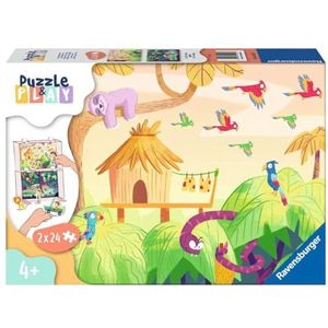 Ravensburger Kinderpuzzel & Play 05593 – ontdooispeelgoed – 2 x 24 stukjes puzzel voor kinderen vanaf 4 jaar