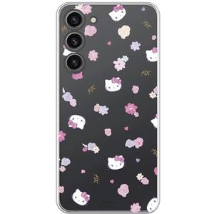 Coque souple compatible avec smartphone Samsung S22 Plus Hello Kitty avec fleurs