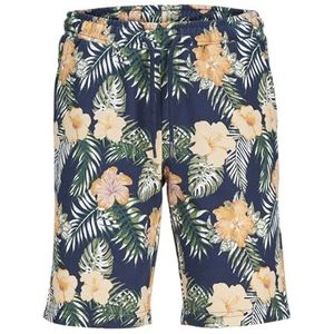 JACK&JONES JUNIOR Jpstchill Aop Sweat Shorts Jnr Sportshorts voor jongens, marineblauw blazer