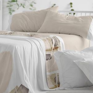 Burrito Blanco Parure de lit pour lit de 105 cm (+ dimensions disponibles) Motif 138, couleur sable (105 x 190/200 cm)