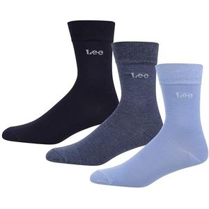 Lee Lot de 3 paires de chaussettes intelligentes pour homme dans les tons denim | Chaussettes habillées mi-mollet | Viscose de bambou ultra douce et respirante | Taille 42-45, Denim chiné, 43-45 EU