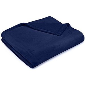 Amazon Basics Pluche deken, Fluwelen touch, voor slaapkamer, marineblauw, 168 x 229 cm