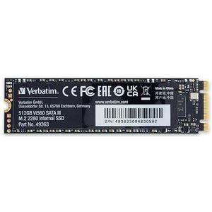 VERBATIM Vi560 S3 M.2 SSD - interne SSD 512 GB hoge prestaties - Solid State Drive - SATA III M.2 interface - interne harde schijf 3D-NAND-technologie - tot 560 MB/s - blauw