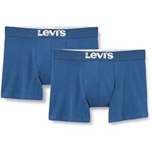 Levi's Solid Basic Boxershorts voor heren, verpakking van 2 stuks, Indigo