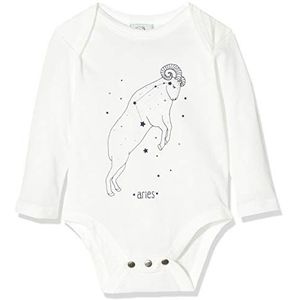 Igi&Co Body met lange mouwen voor baby's, wit (Aries Print on White As), 80/86 (fabrieksmaat: 12-18 m), wit (Aries Print On White As)