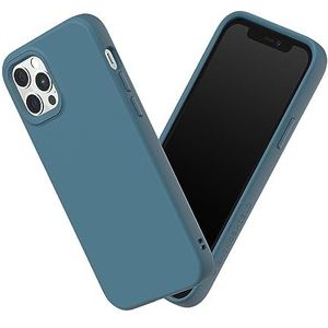 RHINOSHIELD Hoesje compatibel met [iPhone 12/12 Pro] | SolidSuit - dunne hoes met schokabsorberende technologie en premium matte afwerking - oceaanblauw