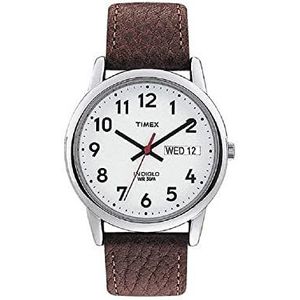 Timex Easy Reader Day Date 35mm voor heren, Bruin/Wit