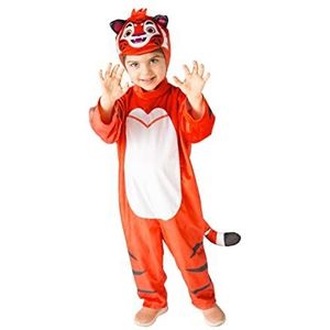 Ciao Tig Kleine tijgerrompertje van pluche voor kinderen, jongens, kostuum origineel, Leo & Tig (maat 3-4 jaar), oranje