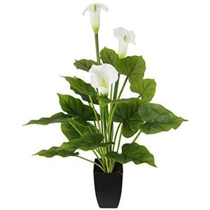 Kunstmatige calla plant in pot, kunstzijden bloemen, calla-planten, echte decoratie, kamerplant, groene plant, exotische lelieboeketten, begrafenisdecoratie