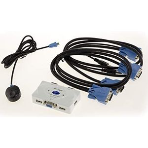 KALEA INFORMATIQUE KVM Switch Muis Toetsenbord voor 2 PC – VGA/USB – automatisch en met afstandsbediening – KVM-kabel meegeleverd