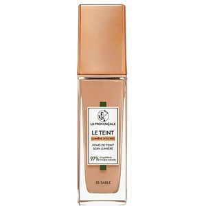 La Provençale - Le foundation voor lichtverzorging, 97% ingrediënten van natuurlijke oorsprong, gemiddelde dekking, alle huidtypes, met biologische olijfolie AOP Provence, 35 zand, 30 ml