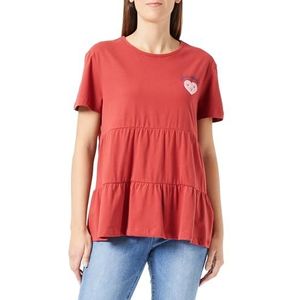 swirlie T-shirt voor dames, Rood, L