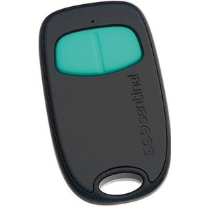 SCS Sentinel, AAM0132, 2-kanaals poortafstandsbediening met roterende geheime code, transmissiefrequentie 433,92 MHz, 1 CR2032 lithiumbatterij, SimplyControl, turquoise