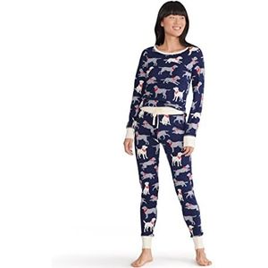 Hatley Pyjama-set, bedrukt met lange mouwen, Pijama voor dames, bandana, Labs, L, bandana labs