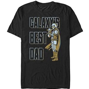 Star Wars Daddy Mandoo T-shirt met korte mouwen, organisch T-shirt, uniseks, zwart.