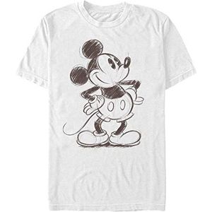 Disney Unisex Classic Sketchy Mickey Organic T-shirt met korte mouwen, wit, L, Weiss