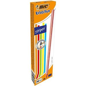 Bic Evolution Stripes potloden, 12 stuks