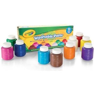 Crayola - Set van 10 mini-verfpotten, wasbaar, 10 verschillende kleuren - aanbevolen leeftijd: vanaf 3 jaar