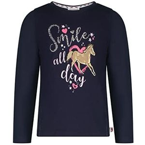 Salt & Pepper Shirt met lange mouwen voor meisjes met paardenmotief en stenen, hemd, jongens, marineblauw, 92-98, Navy Blauw