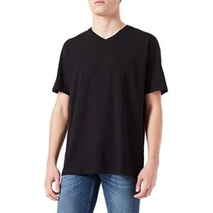 Schiesser Heren Mix + Relax T-shirt V-hals pyjama top, zwart (000)
