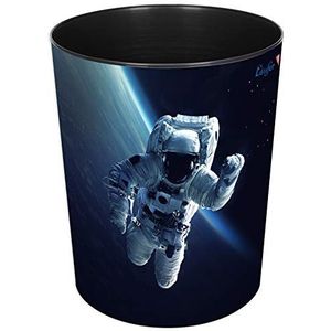 Läufer 26669 prullenbak astronaut, 13 liter vuilnisemmer, perfect voor de kinderkamer, rond, stabiele kunststof, verschillende motieven