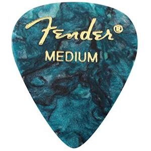 Fender 351 Shape Premium plectrums (12 stuks) voor elektrische gitaar, akoestische gitaar, mandoline en bas, medium ocean turquoise